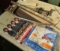 treasure chest with old saw, pipe clamp, new straps, 6x8 new tarp
