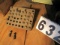 set of small collets in wood rack
