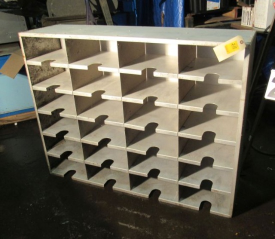 aluminum divided work order cabinet 48" w x 12" d x 37" h