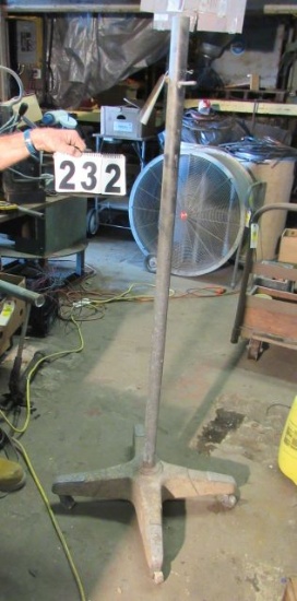 light or fan stand on casters