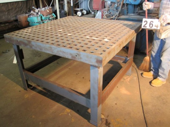 welding  table with heavy cast iron top 50" x 52" x 36"h