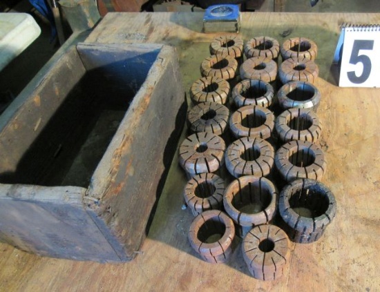 set large collets in wood box