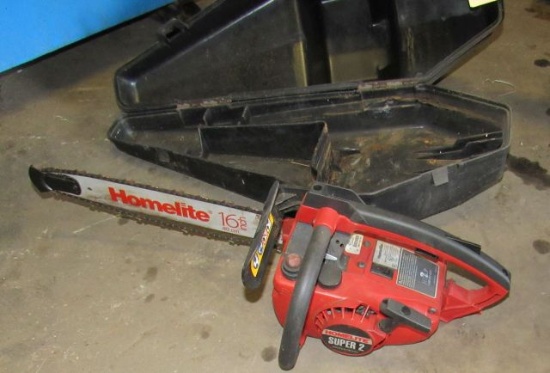 Homelite 16" Super 2 chain saw with case