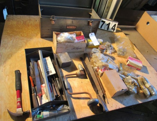 Craftsman tool box of tools and fasteners