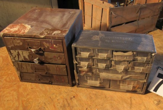 small parts bins with small fastenrs and parts