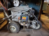 Laser gasoline powered parking lot striping machine