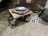 platform dolly with pneumatic tires  has large trash can base