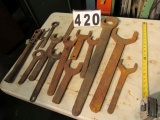 group of vintage machine wrenches
