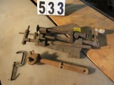 gasket cutter tool, grinder wheel dresser, small C clamp (note gasket cutter tool seized up needs se