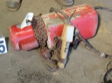 Milwaukee 1 ton single ph 110V hoist with beam trolley