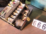 Plano fishing tackle box with old lures and other tackle