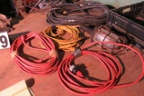 heavy extension cords and portable electric light with guard