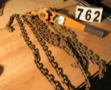 Harington 1 1/2 ton ratchet chain hoist 18' lift