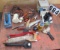 mixed lo of tools, battery strap, tile tools