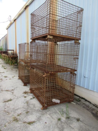 stackable steel material wire baskets 38" x 46" x 30" h