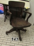 vintage heavy duty oak office chair