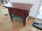 primitive wood lamp table with drawers, 31W X 16D X 26H