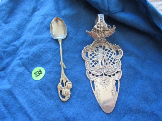 sterling silver spoon and pie server