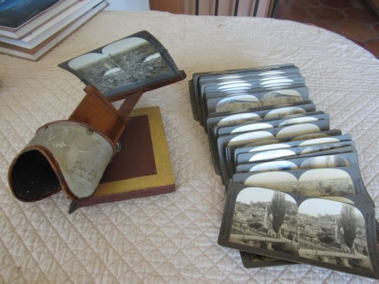 antique slide viewer with slides from Serbia
