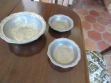 pewter bowl set by Wilton made in Columbia PA USA very old