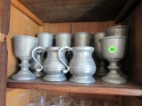 pewter cups, tumblers and mugs, 12 pieces