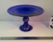 blue glass pedestal bowl 7