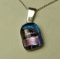 Sterling dichroic glass w/moveable bail on 20