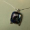 Sterling & dichroic pendant on 22