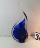 solid blue clear  glass flame 20