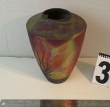 Norman Bacon Raku Pottery vase 9