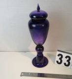 lidded amethyst glass vase 16