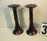 pair art glass candle sticks by Robert Turner 10