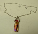 Sterling dichroic pendant on 20