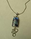 Sterling squid w/dichroic glass on 18