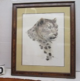 framed print Lord of the Snow Leopard 33 1/2 x 28 3/4  Guy Coheleach