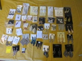 mixed new pierced earrings on display cards