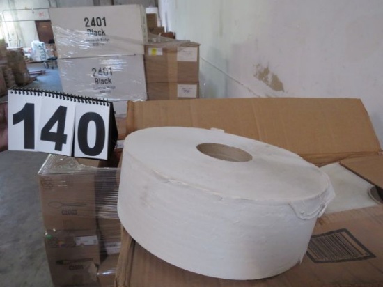 2ply jumbo rolls 6 per case 2000 ft per roll for big dispenser (one case is single ply)