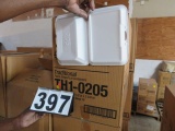 foam hinged lid container white large rectangular deep 9 3/16 x 6 1/2 x 2 3/4  200 per case