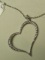 Silver tone heart pendant on adjustable 16