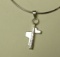 Sterling cross on neck wire