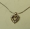 14K -yg- heart w/diamonds on 13 1/2
