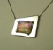 Sterling dichroic framed pendant on 18