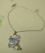 Sterling surrounded dichroic pendant on 20