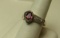 Sterling- oval pink tourmaline ring, size 8 3/4, weight 8.2 g with 4 dia