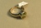 Sterling round clear white cubic zirconia ring size 10 1/4, weight 7.7 g