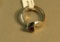 Sterling trillion cut tourmaline ring size 7 3/4, weight 5.6 g