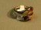 Sterling by-passed various stones ring size 7 3/4, weight 8.5 g