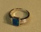 Rhodium pla. Lab created opal ring size 6 with 10 c.z. weight 4.2 g