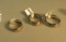 3 Stainless Steel rings with gold color inset & (1) with 2 insets  1- @60 size 9, weight 5.4 g, 1- @