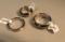 3 Stainless Steel rings with gold inset & c.z's. 1- @68 size 12, 1- @68 size 13, 1- @60 size 9